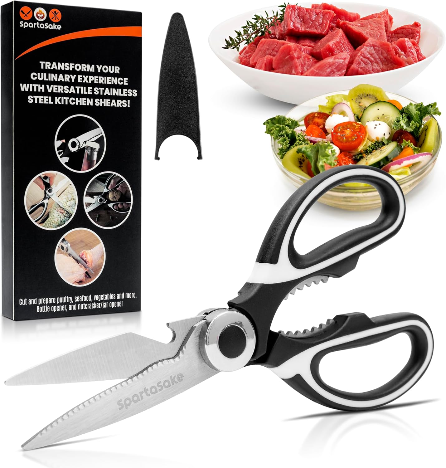 SpartaSake Kitchen Shears  Heavy-Duty Stainless Steel Scissors
