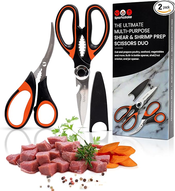 SpartaSake Kitchen Shears  Heavy-Duty Stainless Steel Scissors