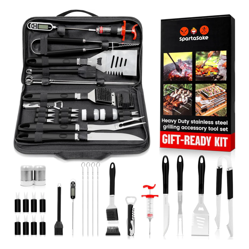 SpartaSake 24-Piece Stainless BBQ Grill Tool Set