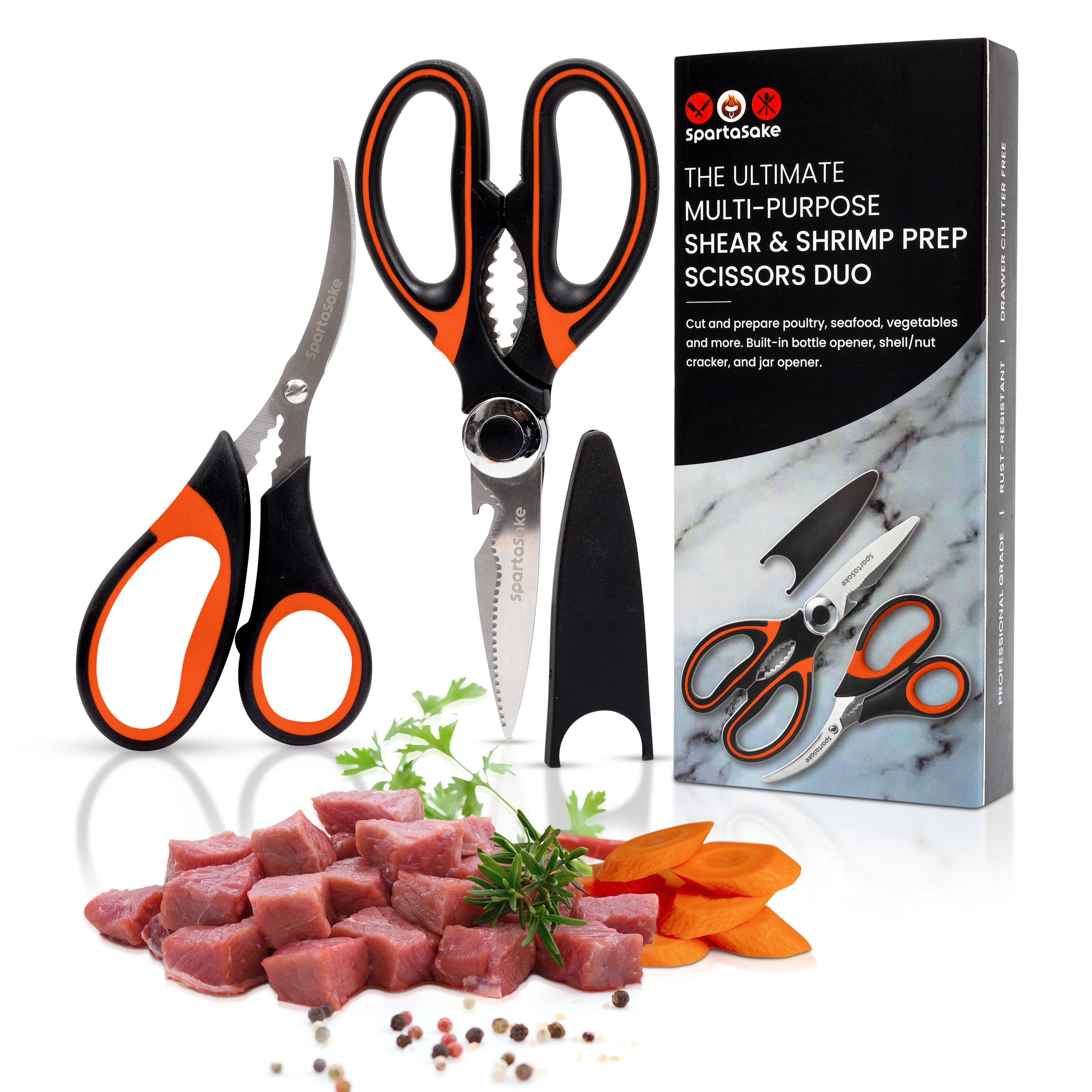 SpartaSake Kitchen Shears  Heavy-Duty Stainless Steel Scissors