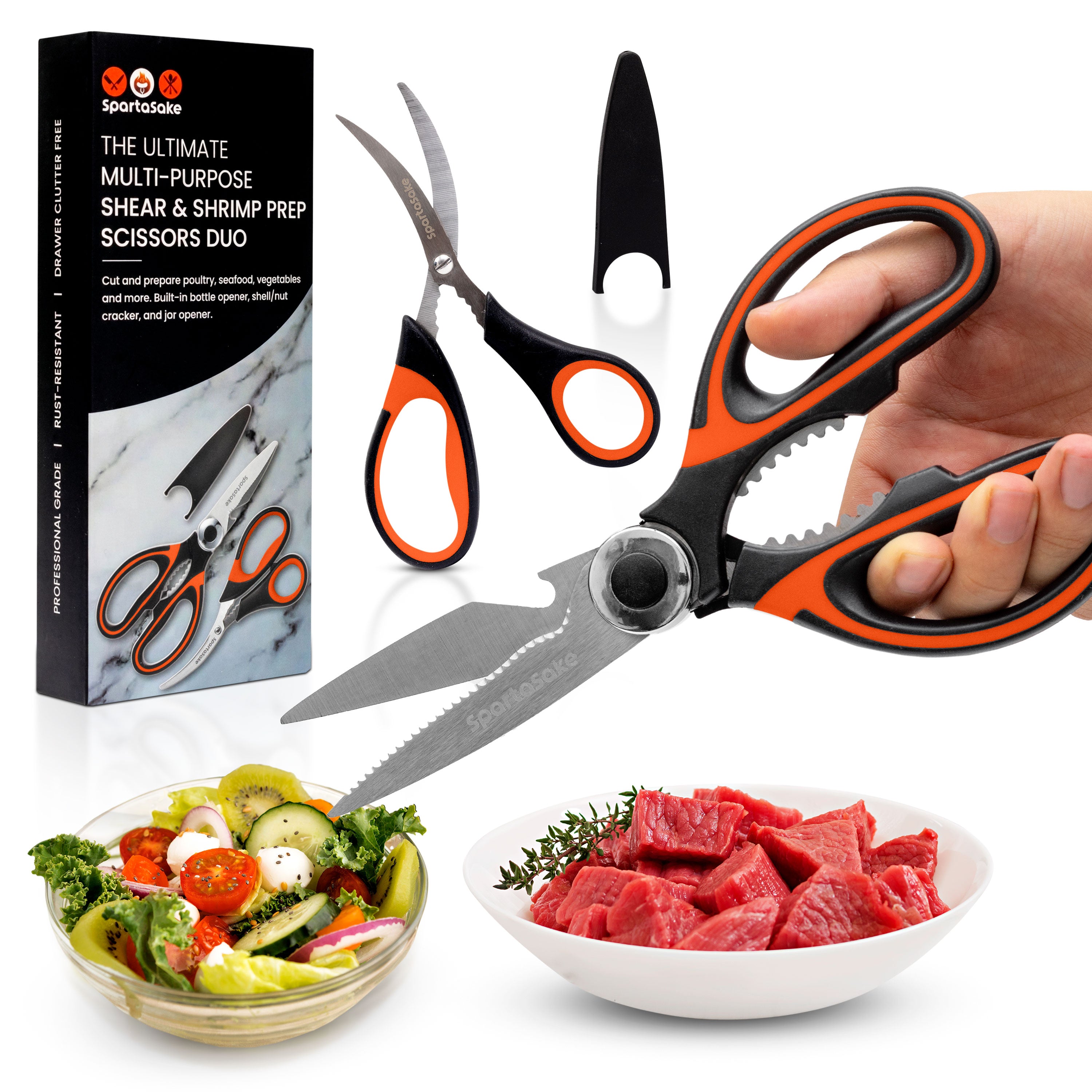 SpartaSake Kitchen Shears  Heavy-Duty Stainless Steel Scissors