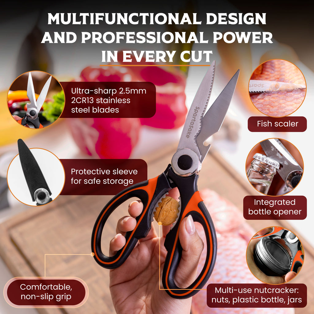 SpartaSake Kitchen Shears  Heavy-Duty Stainless Steel Scissors