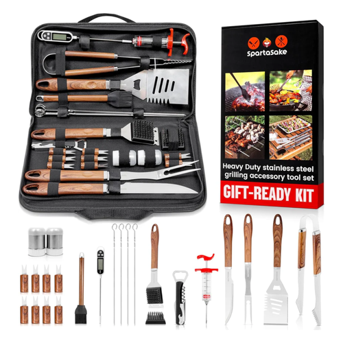 SpartaSake 24-Piece Stainless BBQ Grill Tool Set