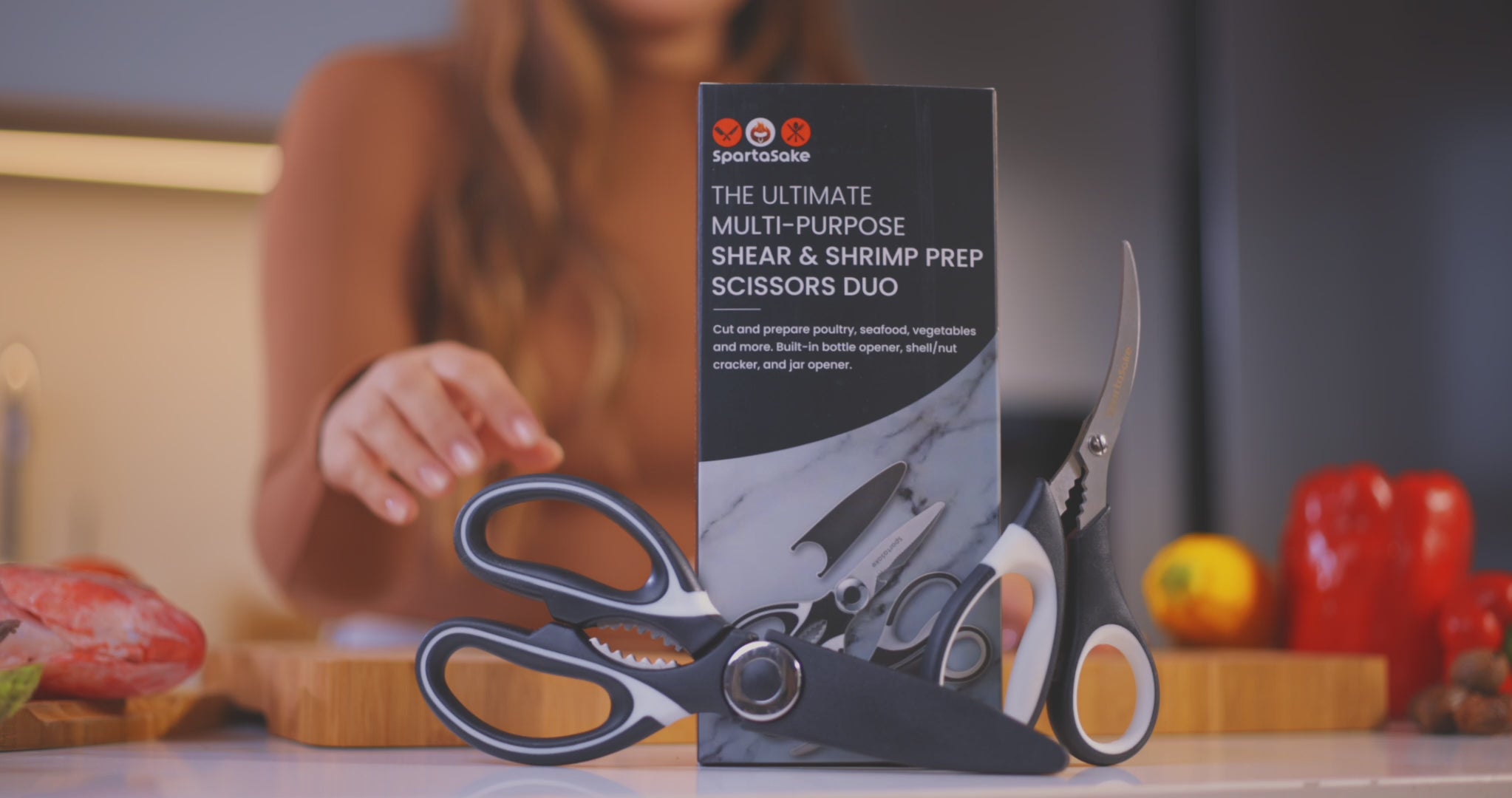 SpartaSake Kitchen Shears  Heavy-Duty Stainless Steel Scissors