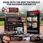 SpartaSake 24-Piece Stainless BBQ Grill Tool Set
